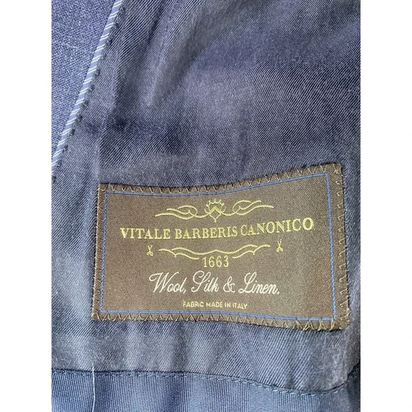 Banana Republic Sport Coat 40 R Bue Wool Silk Linen Summer Vitali Barberis Italy